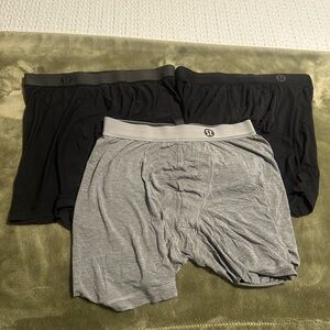 lululemon athletica Men's Black and Gray Boxer Briefs Trio